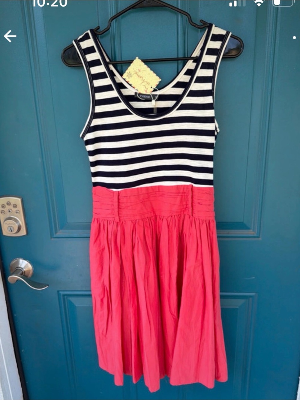 Beautiful Theme sleeveless fit & flare dress in a classic navy & white stripes